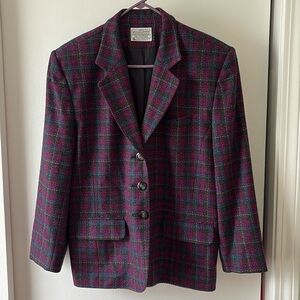 Pendleton Vintage Plaid Wool Blazer 14